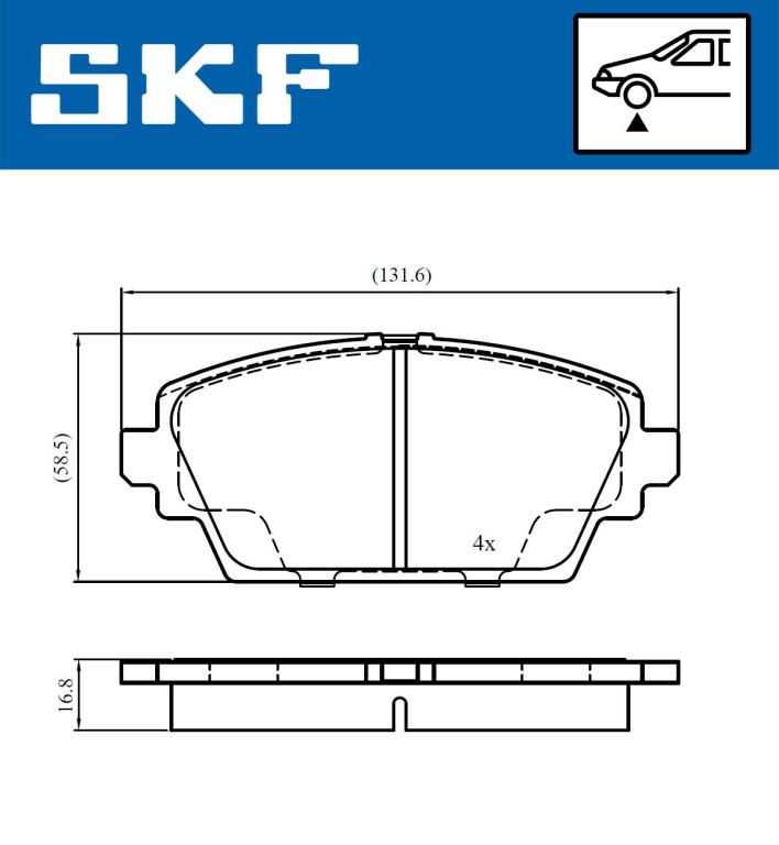 Jogo de 4 pastilhas de travão SKF ref. VKBP 81017